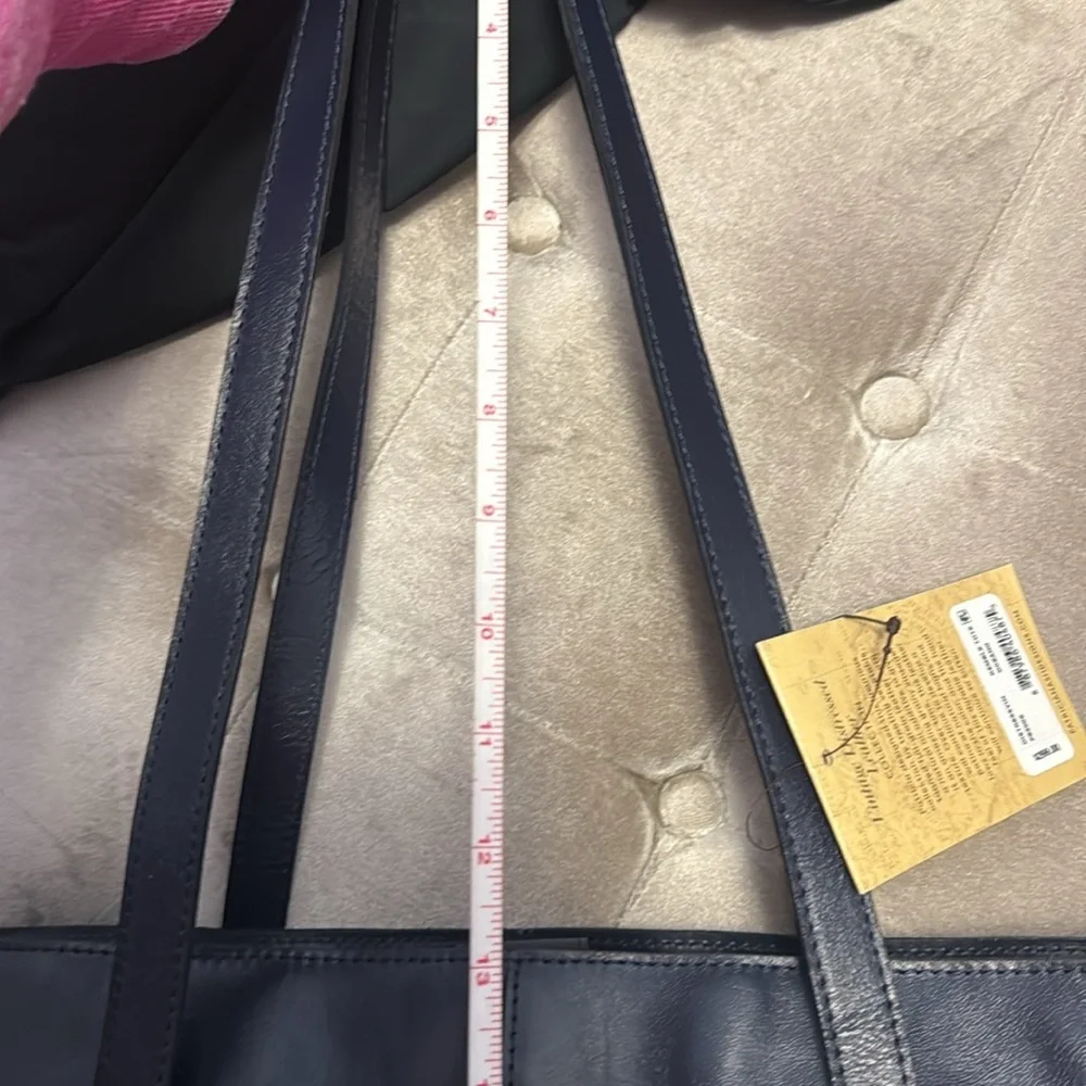 Patricia Nash Ocean Blue Leather Tote Bag, new - Picture 12 of 13